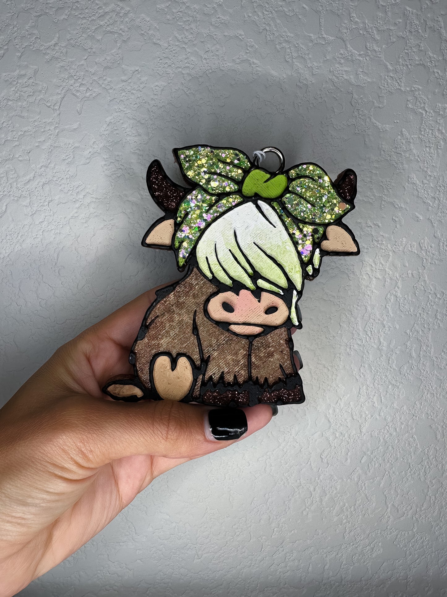 Green highland cow