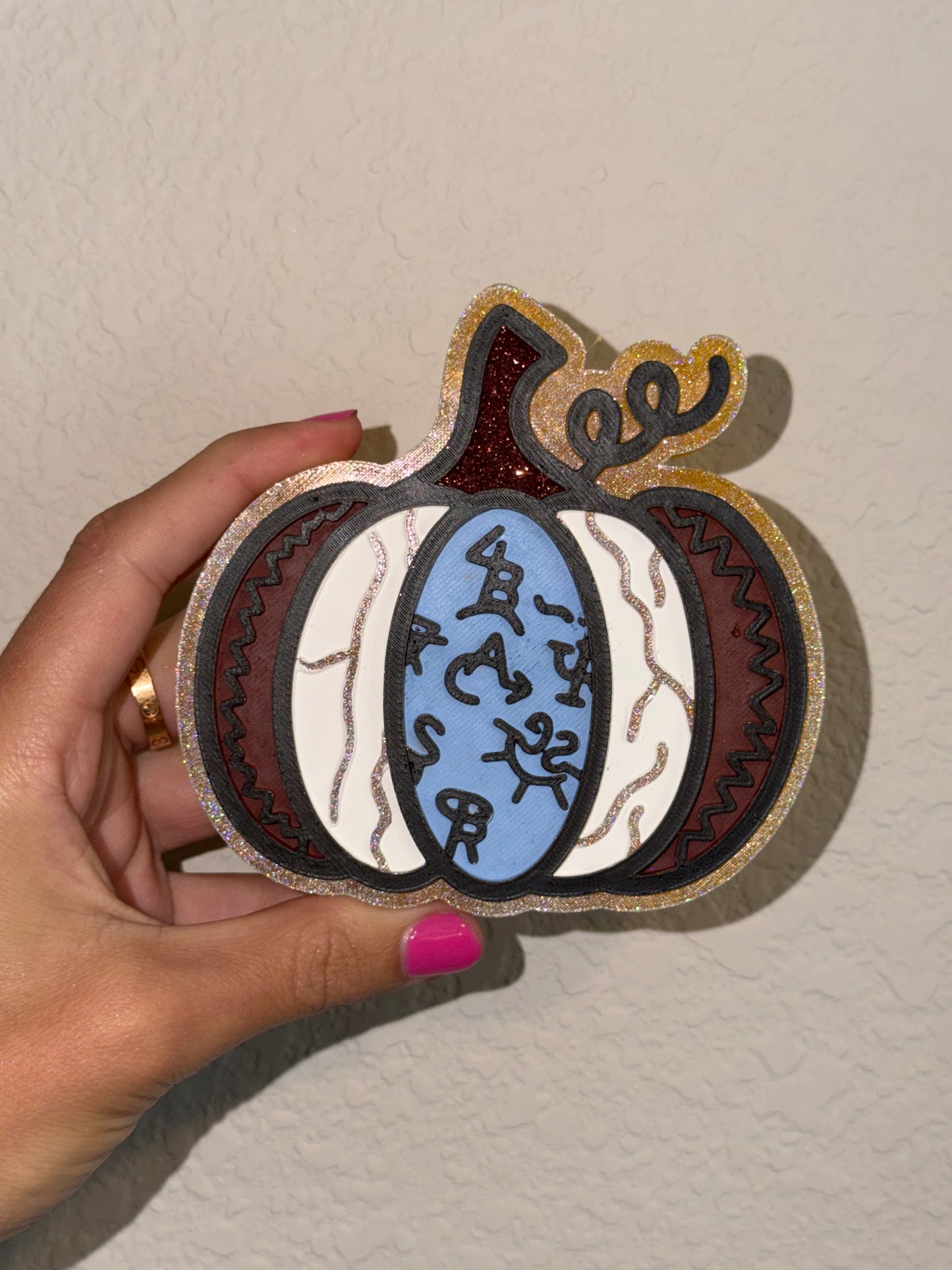 Fall cattle branded pumpkin