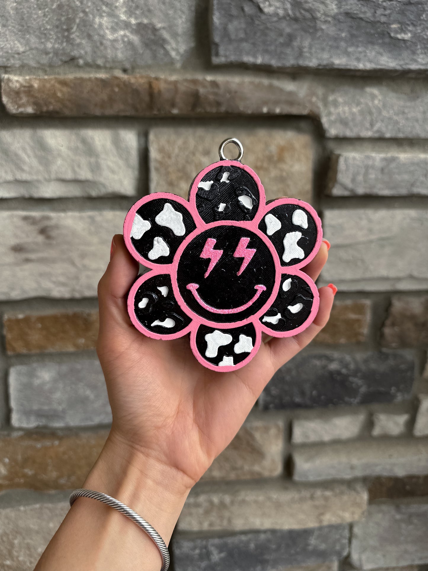 Cow/Cheetah Pink Smiley