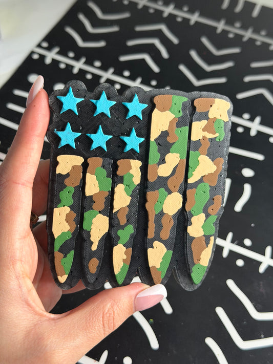 Blue Camo Shell Casing Flag