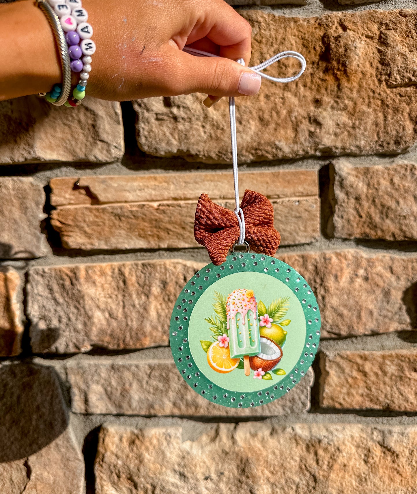 Tropical Popsicle w/gems & bow