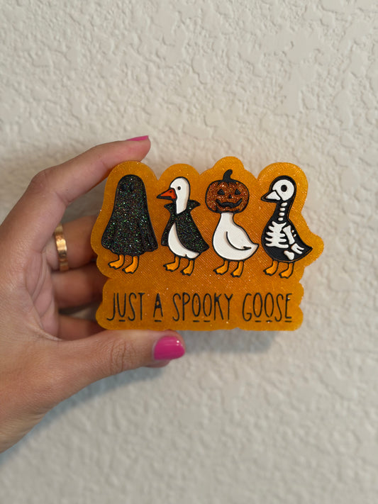 Just a spooky goose orange background
