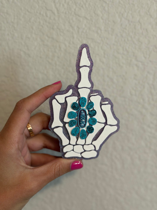 Turquoise Skelly Hand