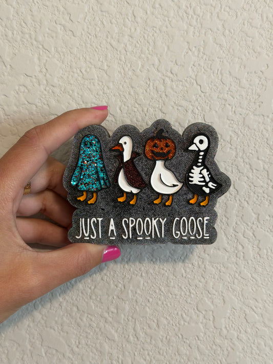 Just a spooky goose black background