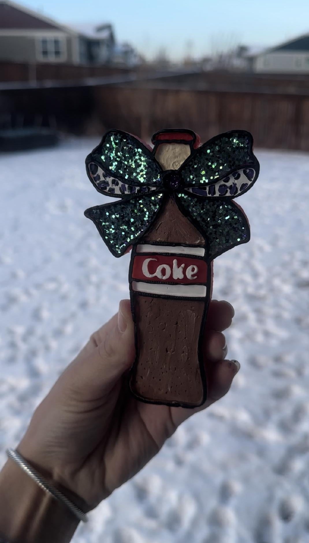 Coke with Glitter and Cow Print